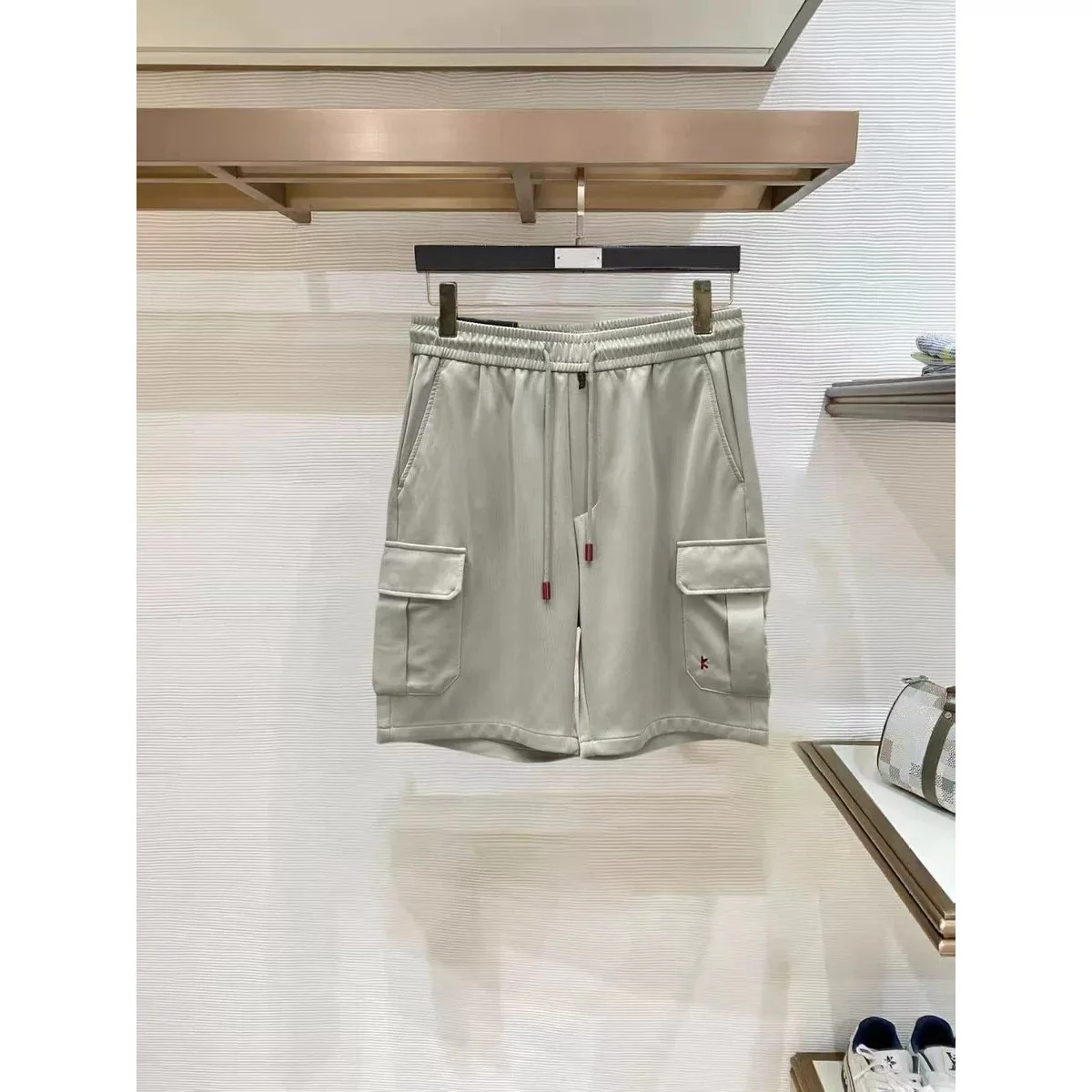 Italian BC summer solid color multi-pocket straight-leg pants casual sports tooling five-point shorts
