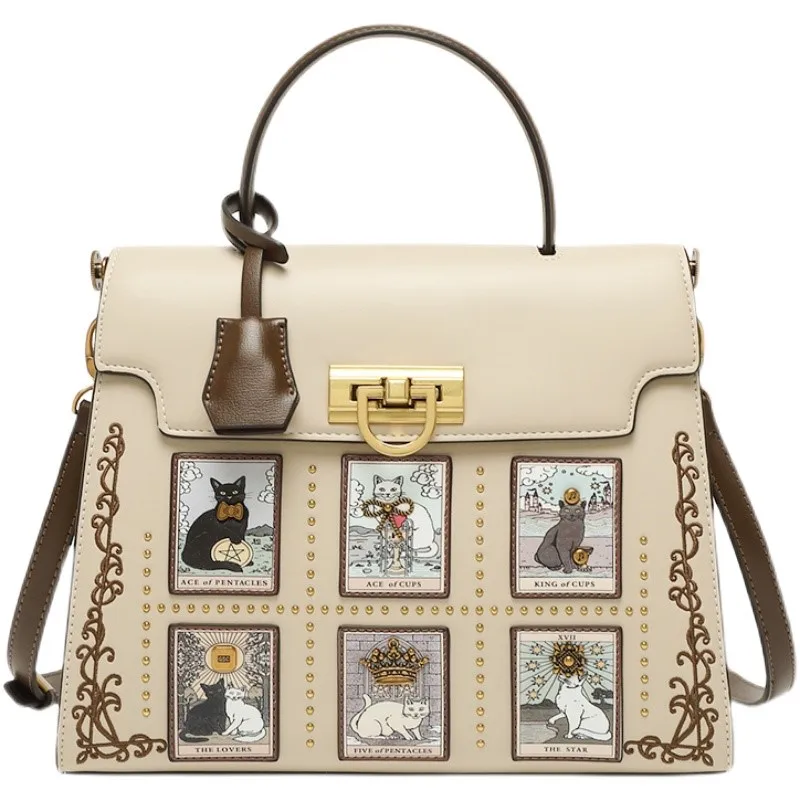 Women's handbag brand handbag 2025 new light luxury high-end designer retro crossbody shoulder bag
