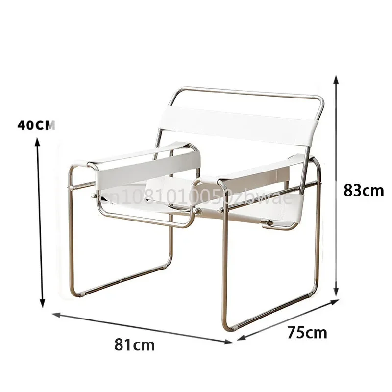 Lazy Sofa Vasili Chair Ins Nordic Saddle Leather Single Chair Stainless Steel Casual Single Sofa Chair Casual