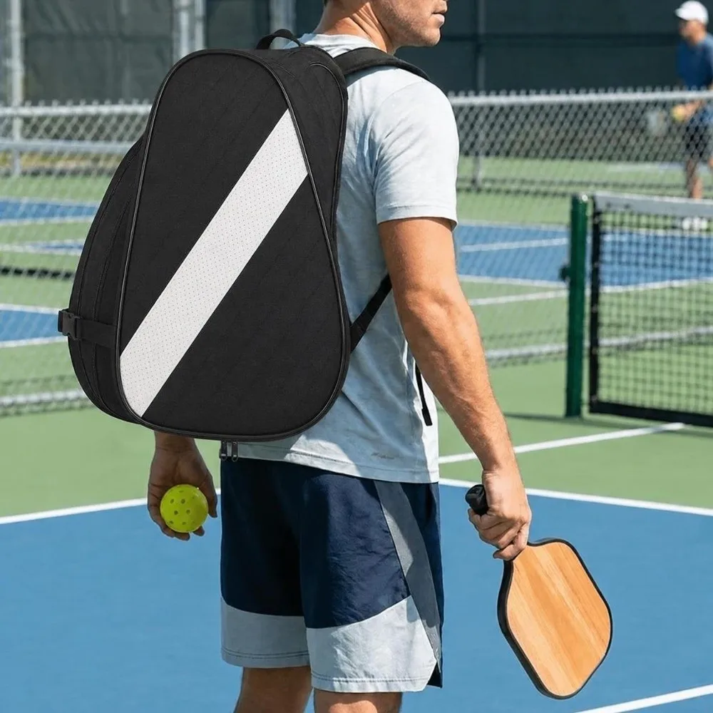 Large Capacity Pickleball Racket Backpack Waterproof Lightweight Pickleball Bag with Shoe Compartment Paddle Storage Bag