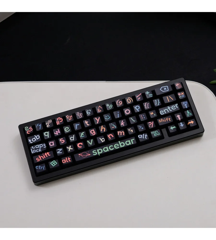 Keycap personality sublimation customized mechanical keyboard 75wooting black large character keycap PBT original height