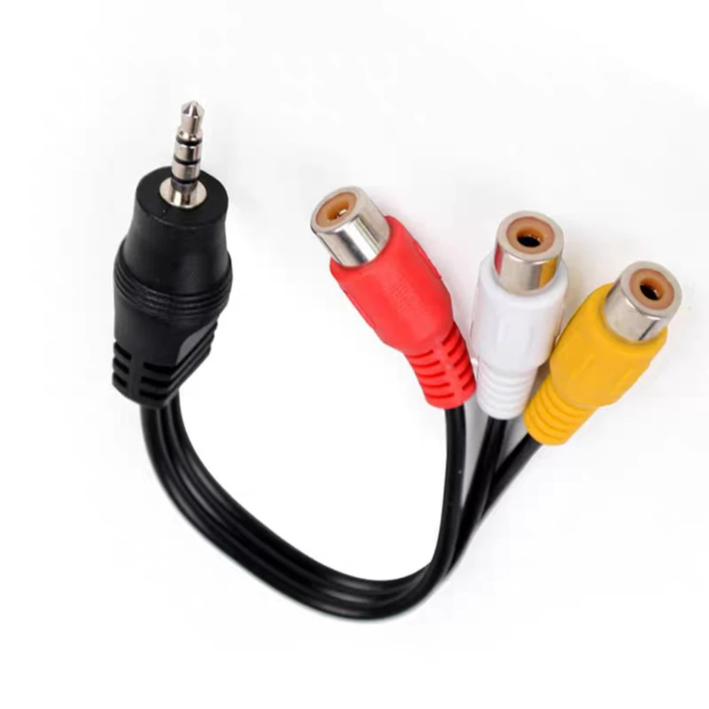 3.5mm jack angle plug to 3 RCA female adapters to 3.5 auxiliary audio female connectors, suitable for 6 mi6 Letv 2 Pro 2 Max2