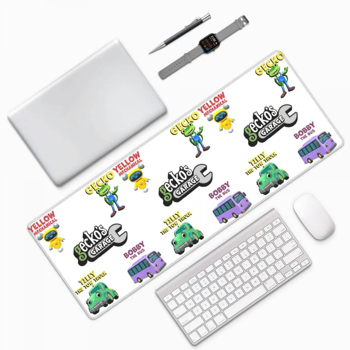 Garage Geckos Pack 5 Gecko Large Mouse Pad Computer Keyboard Mouse Mat Gaming PC Laptop Desk Mat Office Accessories Table Mats