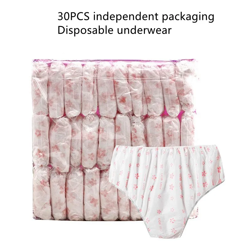 30PCS Disposable Women's Panties Non Woven Sterile Panties Postpartum Panties Suitable for Travel Sauna Hospital Supplies