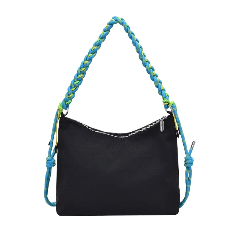 Women's Crossbody Bag with Braided Strap Lightweight Mini Macaron Dumpling Purse Summer Casual Daily