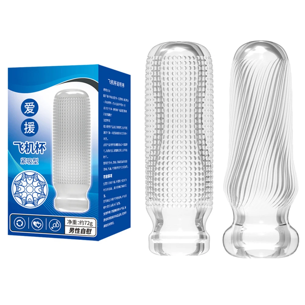 Male Masturbator Cup Soft Silicone Pussy Transparent Vagina Adult Goods Endurance Exercise Vacuum Pocket Cup for Adults Sex Toys