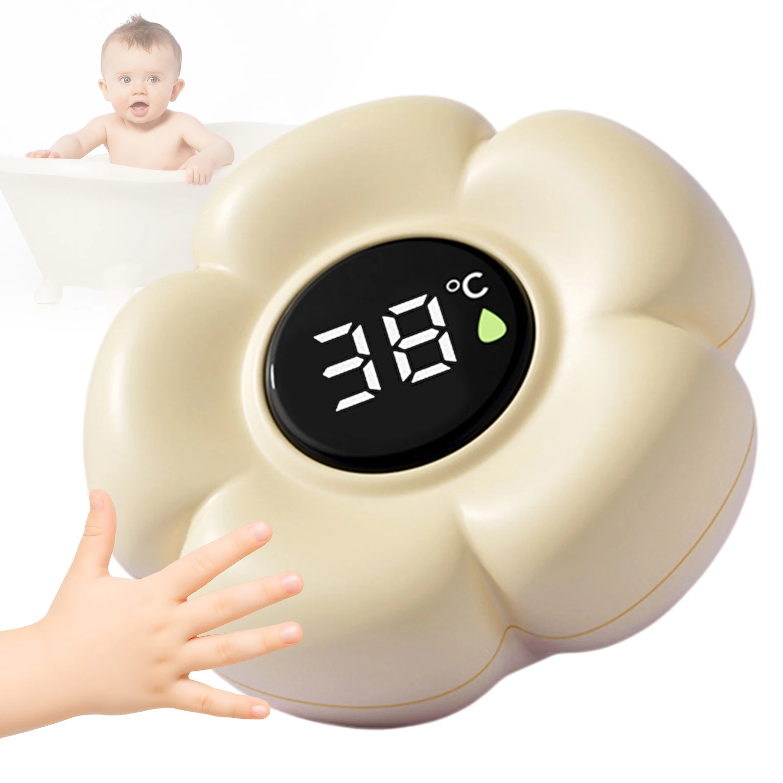 Digital Water Temperature Thermometer with LED Display & Color Alerts Floating Infant Bath Tub Temp Thermometer for Infants