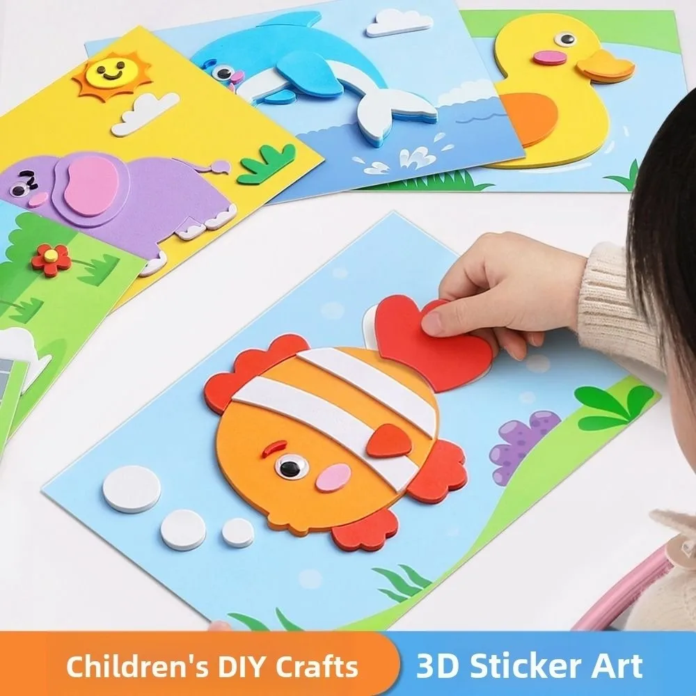 EVA Cartoon 3D DIY Sticker Toy Making Material Stereoscopic Montessori Art Craft Toy Art Learning Puzzle