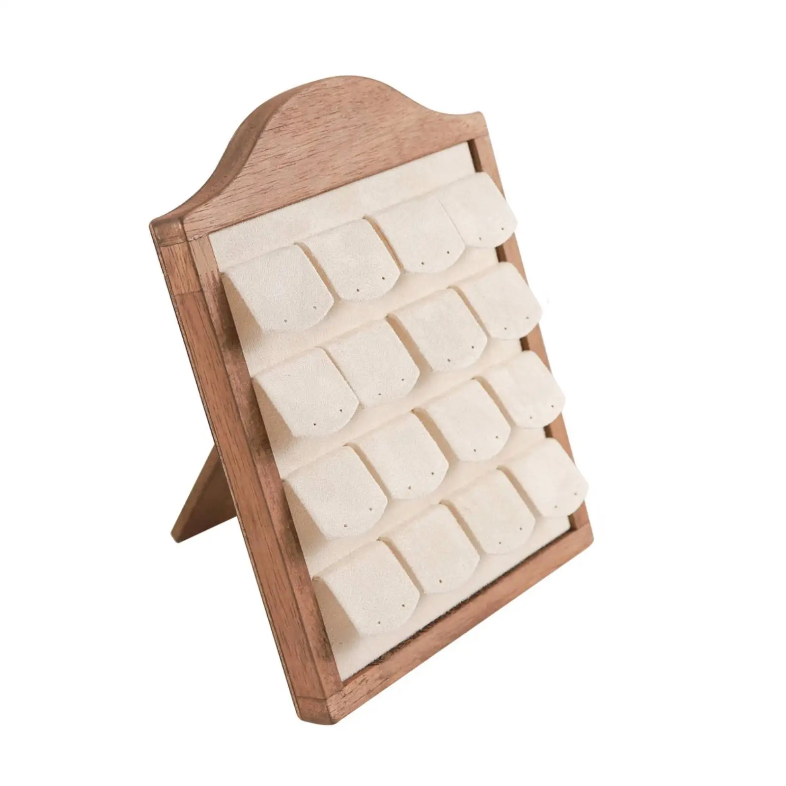 Earring Display Stand Upright Wooden Earring Organizer Lightweight for Vanity