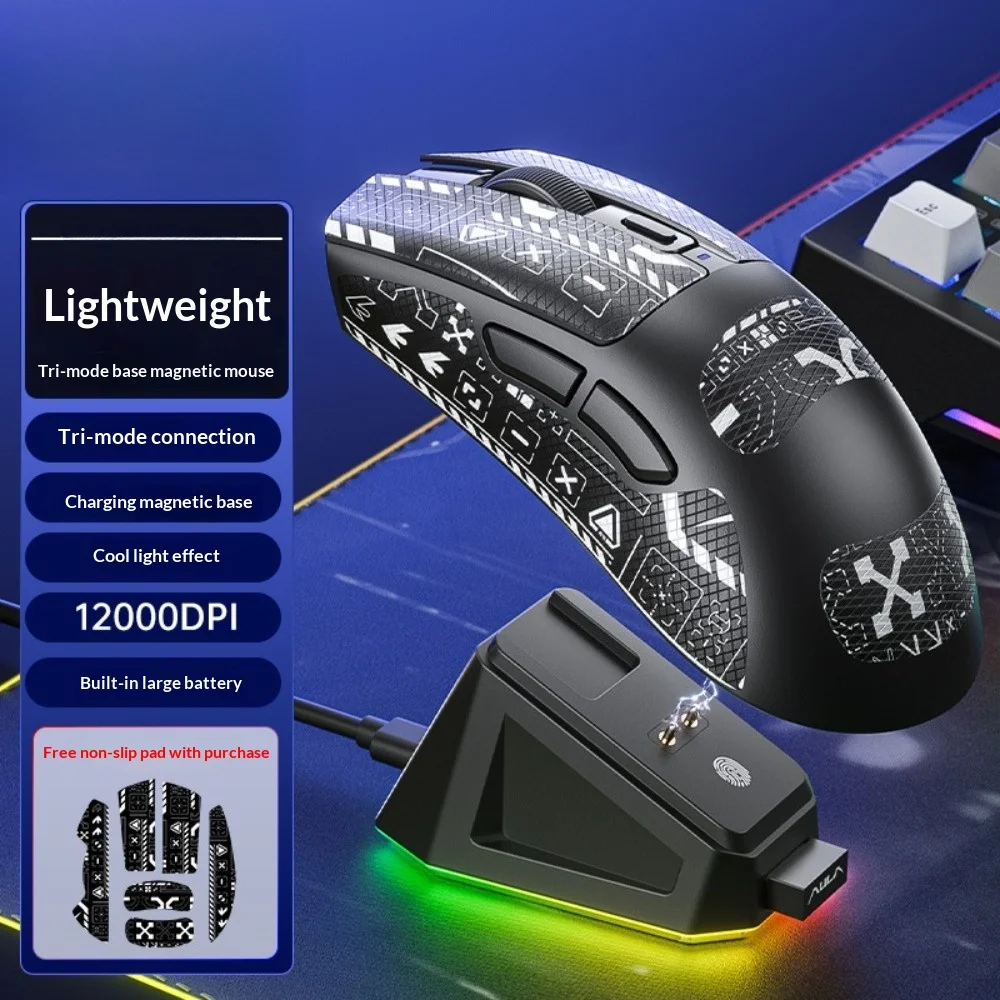 Rechargeable Bluetooth Mouse Silent Slim Compact RGB Light for Business Office Laptop Tablet Mobile Phone Travel Daily Working U