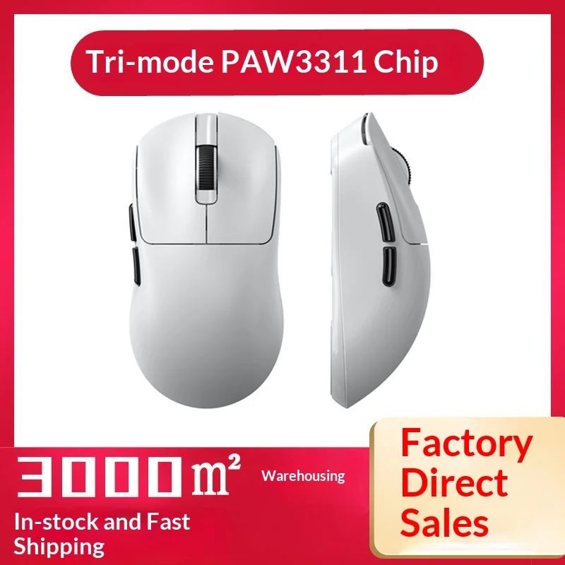 T-WOLF X9Lightweight GamingMouse Trimode Bluetooth Wireless Wired PAW3311 Sensor 300mAh Battery TypeC Charging For Esports Gamer