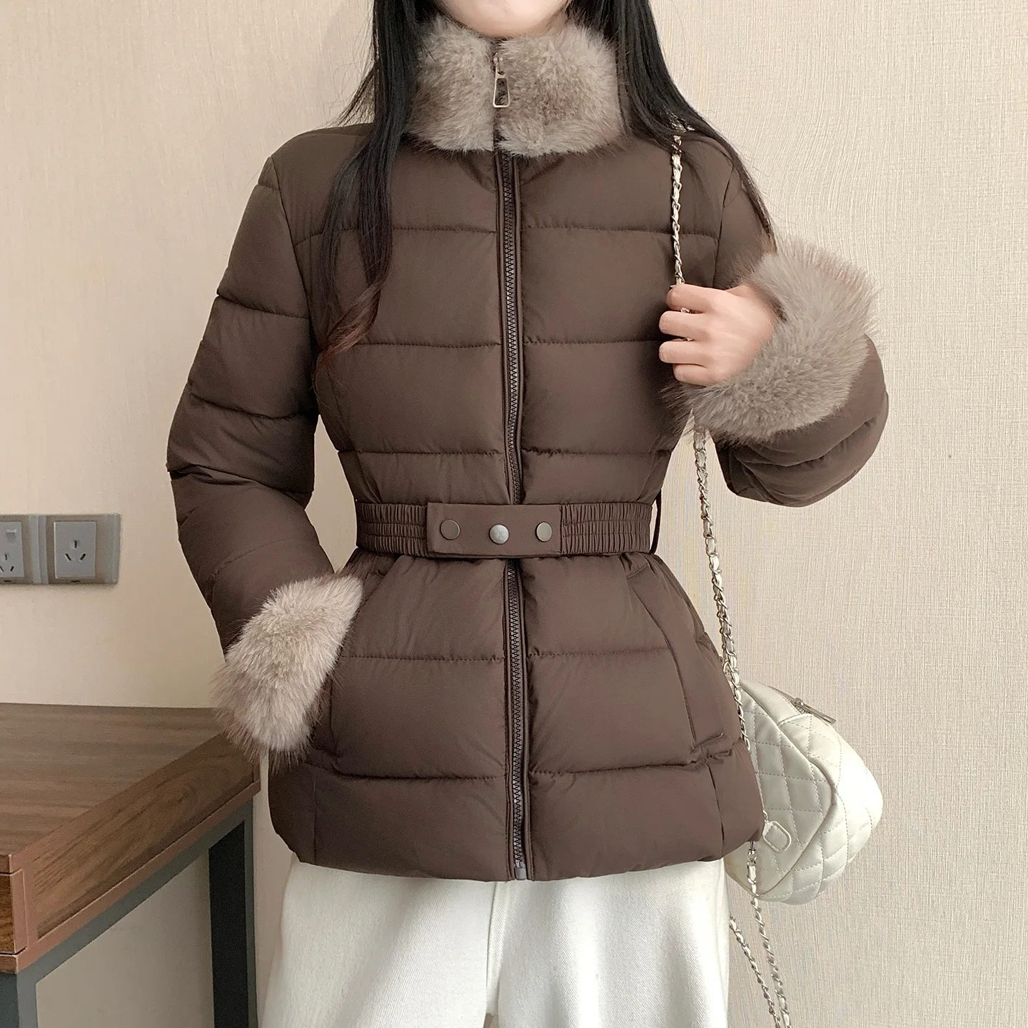 Winter warm stand-up neck sweater cotton-padded clothes fashionable versatile cotton clothes women