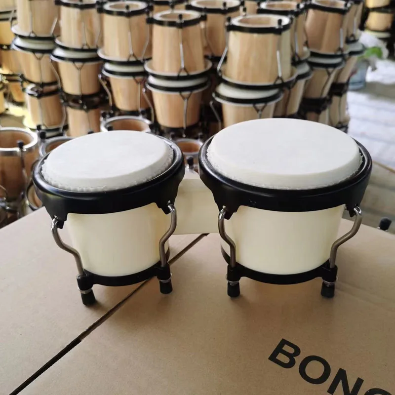 4+5-inch ABS Plastic Bongo Drum Percussion Instrument Plastic Drum Set with Integrated Design Direct Supply Manufacturer