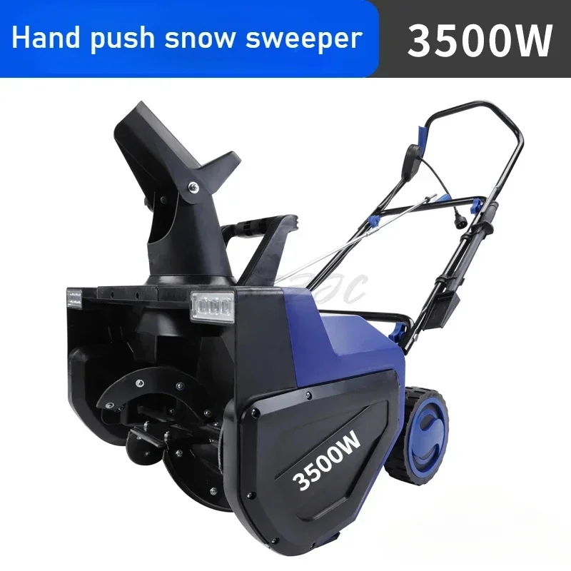 3500W Electric Manual Push Snow Thrower Small School Road Household Snow Cleaning Device Road Greenhouse Snow Sweeper