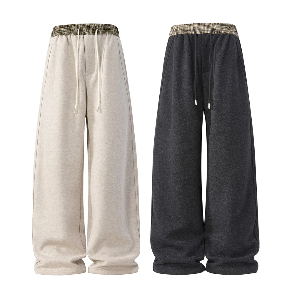 Autumn Winter Japanese Streetwear Baggy Pant Men Fashion Loose Causal Warm Straight Pants Sweatpants Unisex Sport Trousers