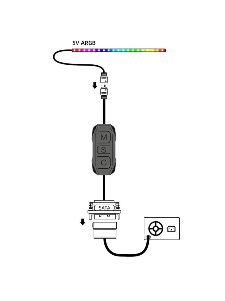 652F 5V ARGB Controller 3Pin Power Supply Desktop Computer for Chassis Fan LED