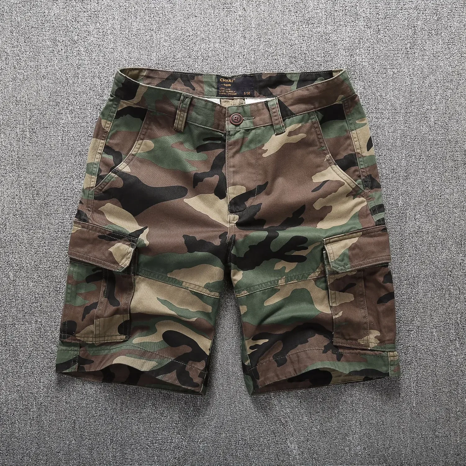Retro Camouflage Cargo Shorts for Men Multi-Pocket Loose Fit 2026 Fashion Summer Streetwear Casual Workwear Utility Pants