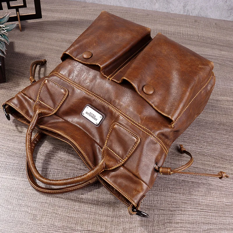 2026 Women's Large Capacity Shoulder Bag Leisure Retro High Quality PU Leather Handbag Crossbody Bags for Women Designer Luxury