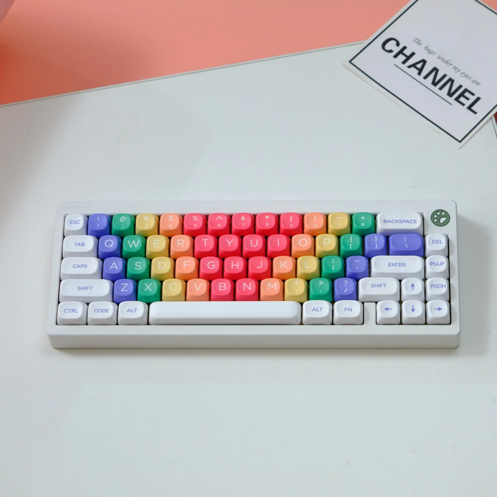 132 Keys Click White Black Keycap XOA MOA Profile Dye Sublimation PBT Keycaps For MX Mechanical Keyboard Accessory ISO Enter