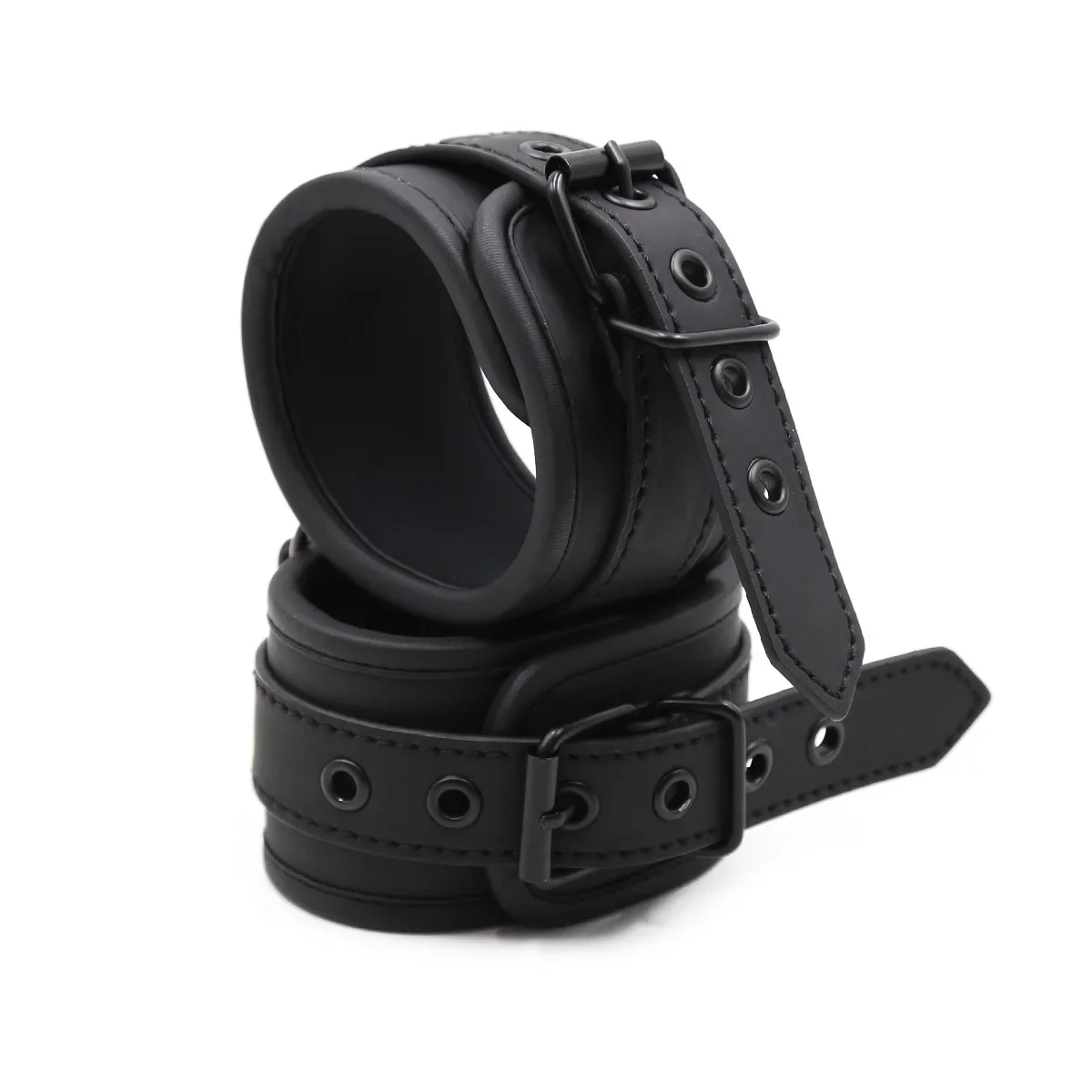 Adjustable PU Leather Wrist & Ankle Cuffs, Restraints Set for Adult Party Games, Couples Role Play Accessories