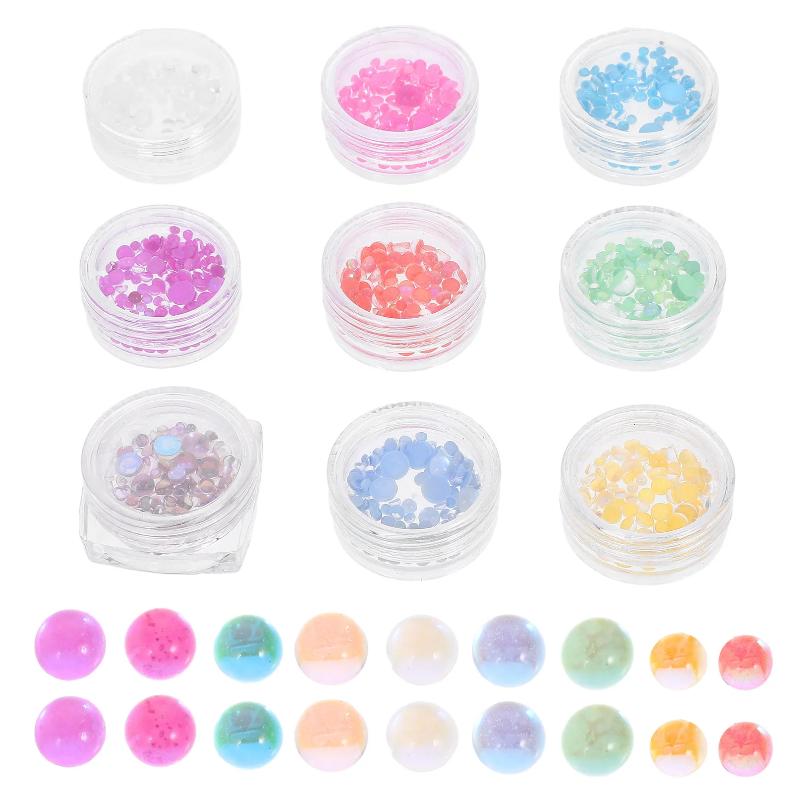 Candy Glass Nail Beads for Nail Art, Acrylic Nails & DIY Crafts  Portable Storage Box, Tiny Jewelry Beads