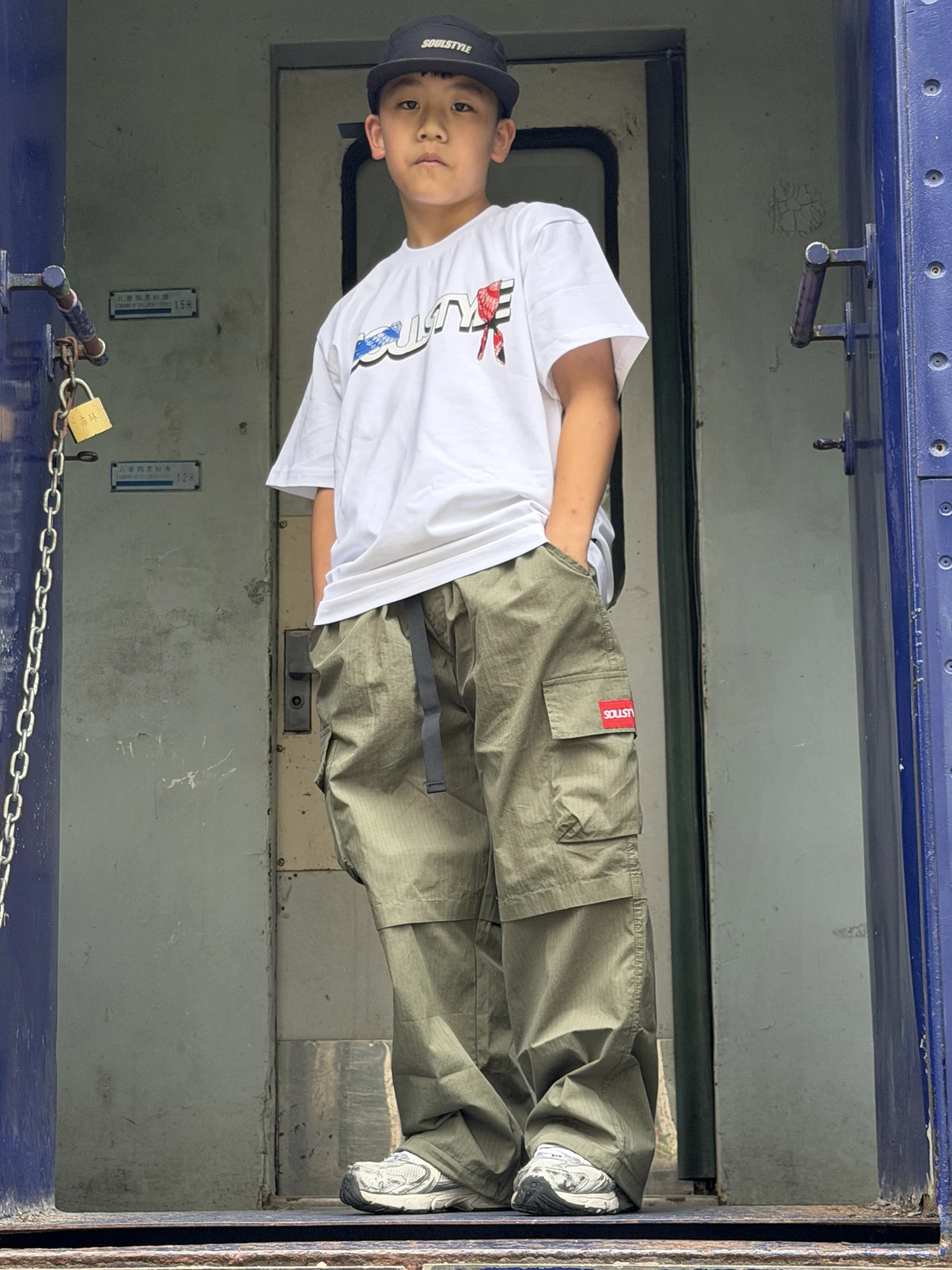 Soulstyle Loose Children's Hip Hop Street Dance Quick Dry Elastic Paratrooper Pants Straight Leg Bboy Workwear Long Trousers