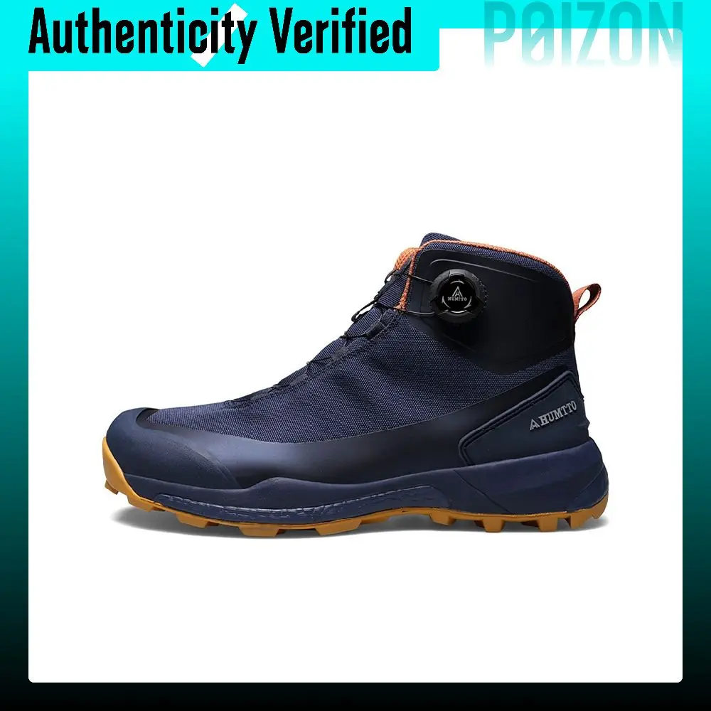 HUMTTO Cushioning Slip Resistant Abrasion Resistant Lightweight High top Mountaineering Shoes Men's Dark Blue 220838A-3