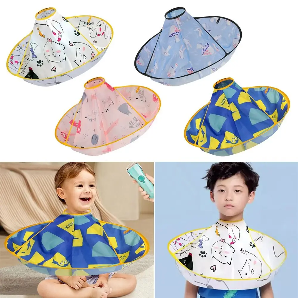 Colorful Kids Hair Cutting Cape Foldable Waterproof Hair Cutting Gown Cloak Umbrella Reusable Hairdresser Apron