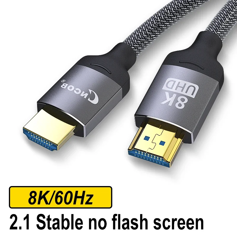 CNCOB HDMI-compatible Cable 8K 60Hz High Speed 2.1 HDMI-compatible to HD Cable 3D  for TV PS3/4 Projector 0.5m 1m 2m 3m