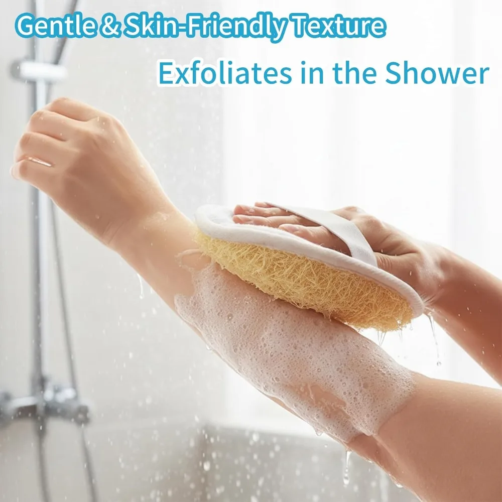 1/2/5PCS Natural Loofah Sponge Pads Bath Brush Soft Body Scrubber Exfoliating Shower Sponge Deep Cleansing Massager Beauty Tools