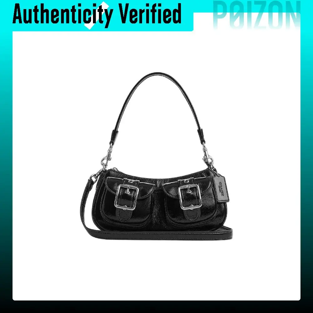 COACH Ashton Cow Leather Crossbody Bag, Shoulder Bag Medium Women's Black CBJ01-SVBK