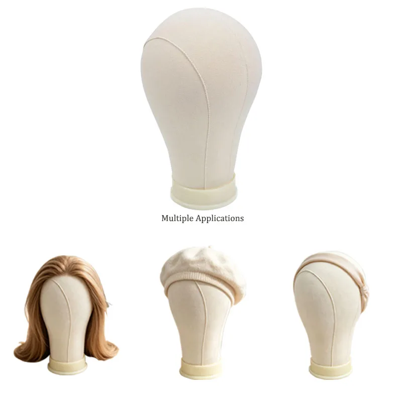 21/22/23 Inch Lightweight Canvas Block Mannequin Head with 50 Pcs T-Pins for Wig Making and Display
