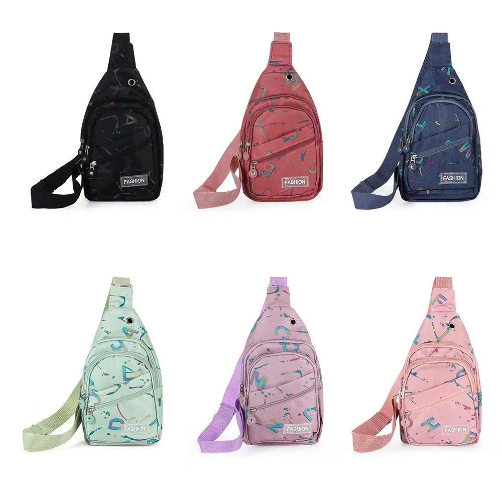 Multifuntional Chest Bag Water Proof Fanny Pack Chest Shoulder Bag Lightweight Hot Stamping Letters