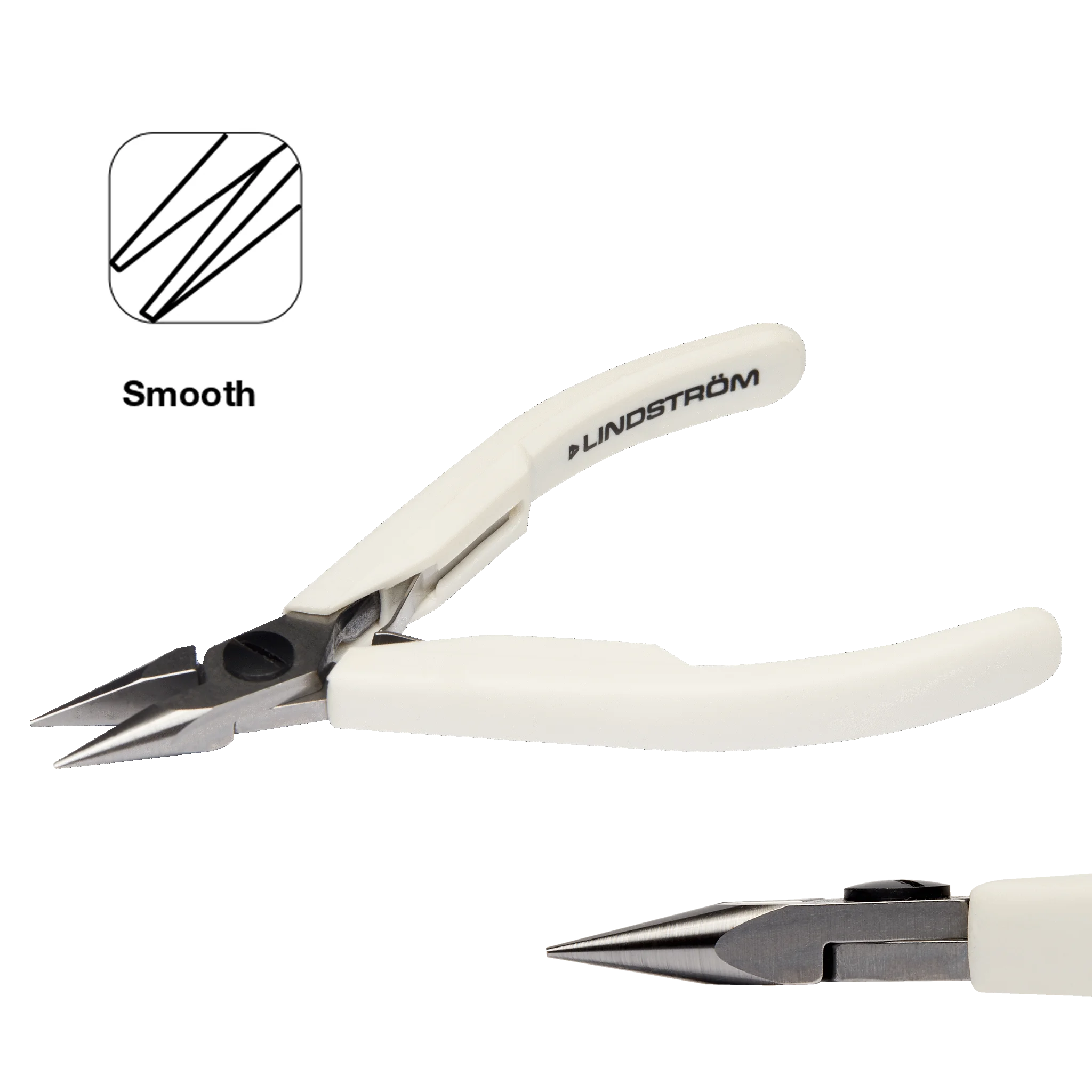 Lindstrom #7893 Precision Short Snipe Nose Pliers with Polished Finish Smooth Jaw for Jewelry Repair and Wire Wrapping ESD Safe