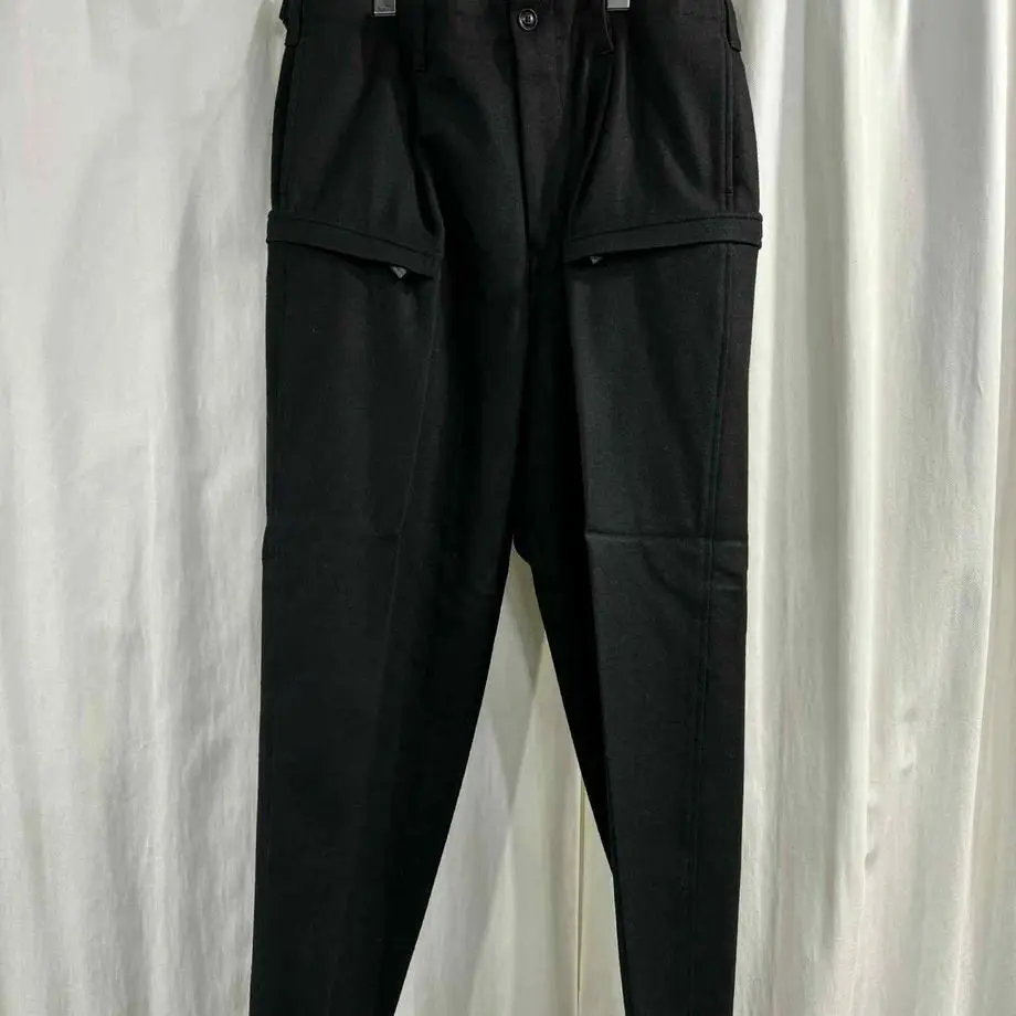 TOP-YAMAMOTO  Simple Sport Style Black Casual Long Pants for Men - Double Pockets - Comfortable Sport Pants