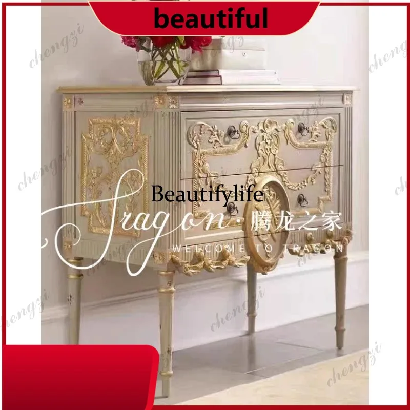 F181 American solid wood porch cabinet, simple European decoration, French classical locker, French foyer cabinet