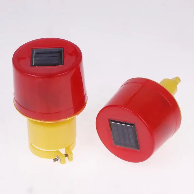 1 Piece Solar Traffic Tower Crane Warning Light Solar LED Emergency Light LED Bulb Lamp Construction Site Harbor Road Alarm Lamp