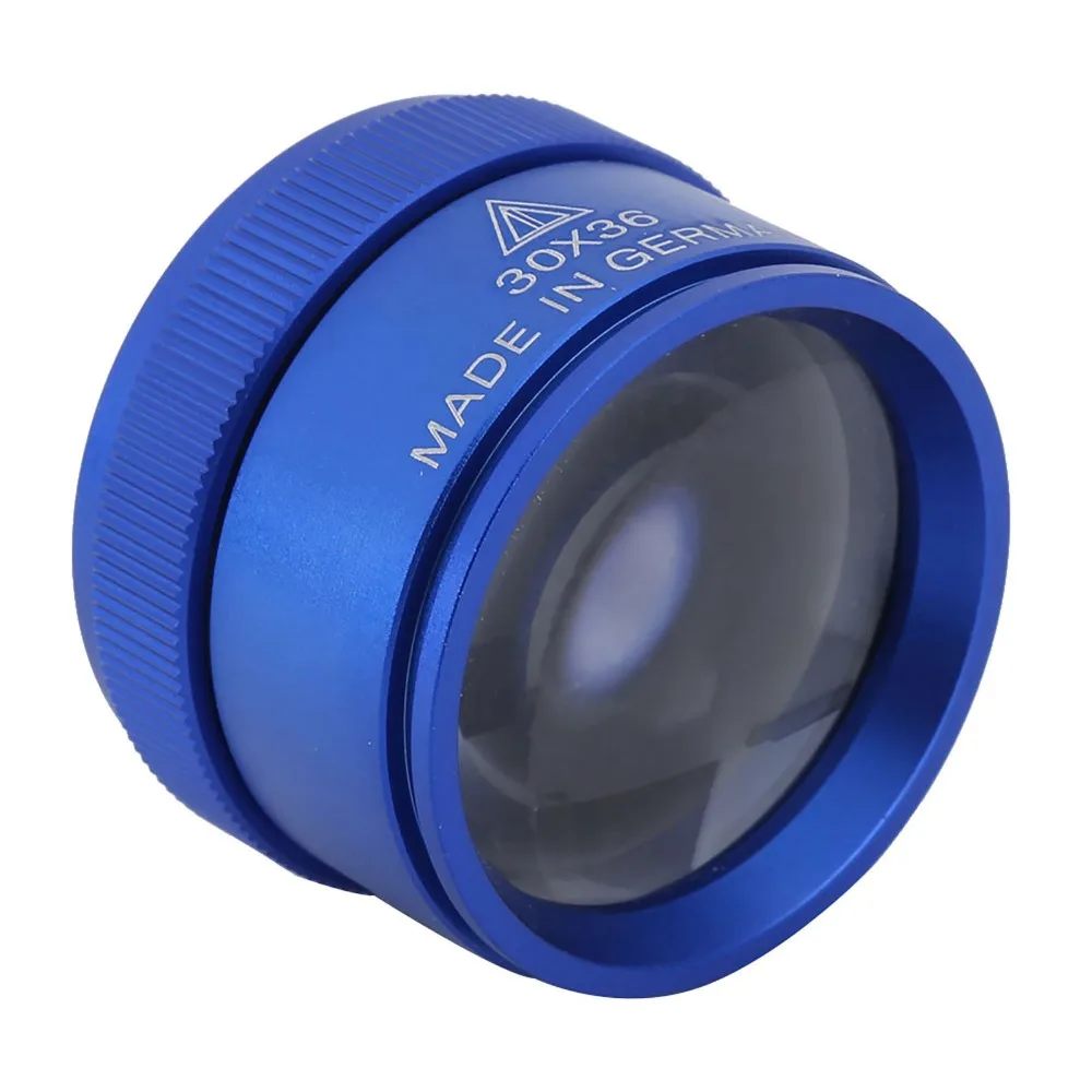 Portable 42mm29mm Size Magnifying Glass Blue Color 30X Handheld Magnifier Jewelry Identification Magnifier Jewelry Inspection