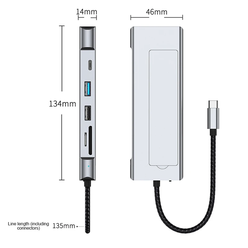 USB Hub M.2 NVMe W/H SSD Enclosure Storage USB3.2 Type-C to -Compatible Laptop Dock Station USB Adapter [To&On-e]