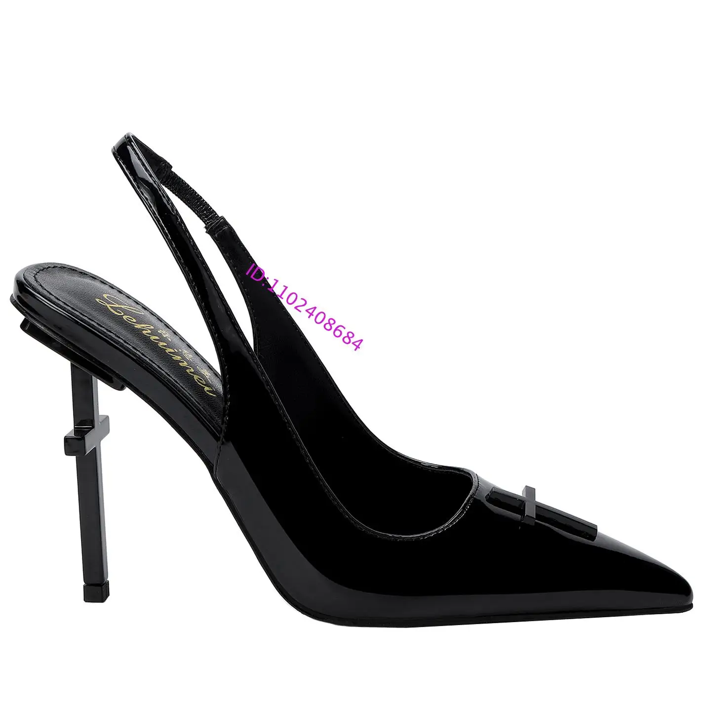 Women's Cross Shaped Stiletto Heels Slingback Pointed Toe High Heel Leather Footwear Fashionable Elegant Foot Cover