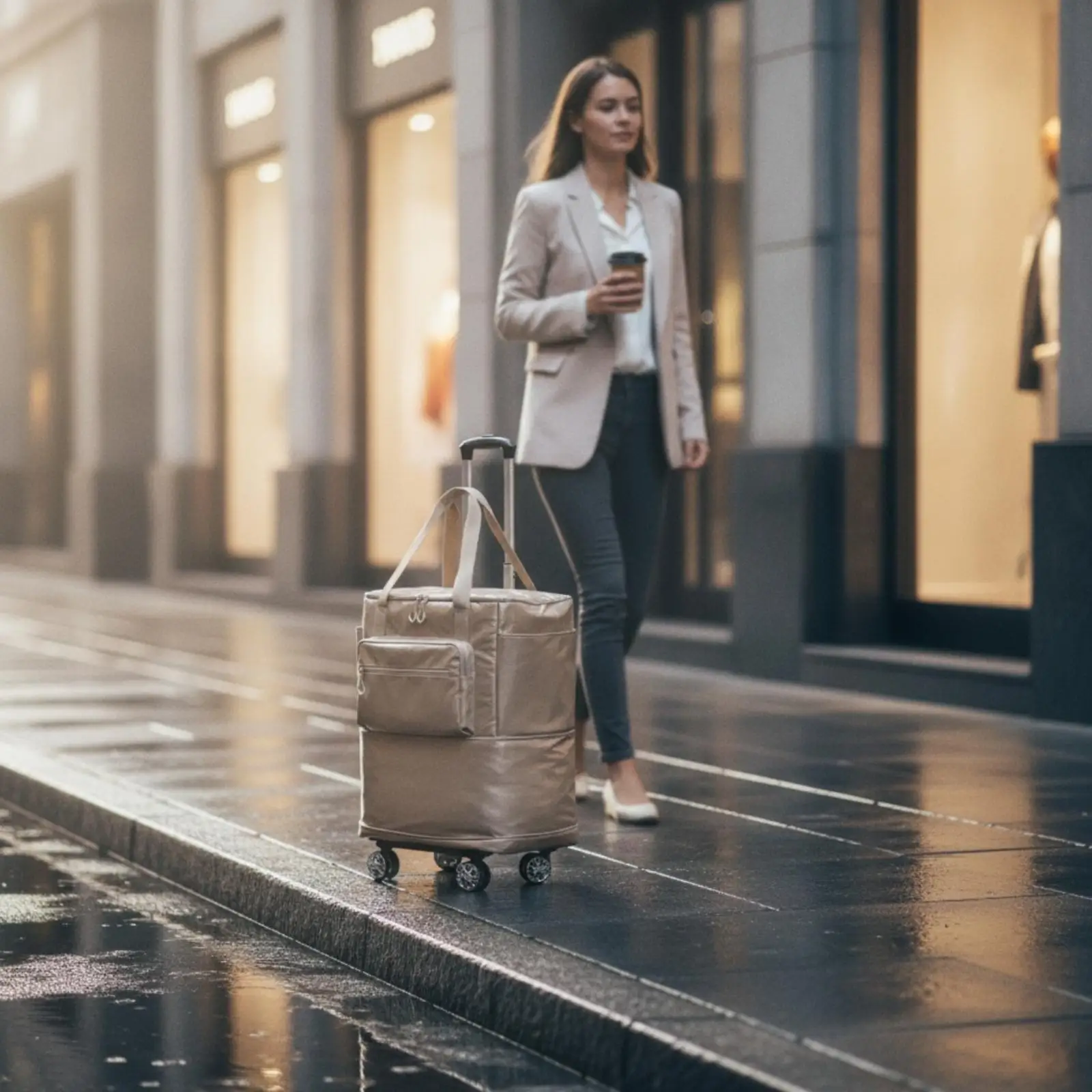 Wheeled Luggage with Telescoping Handle Lightweight Luggage with Wheels Spacious