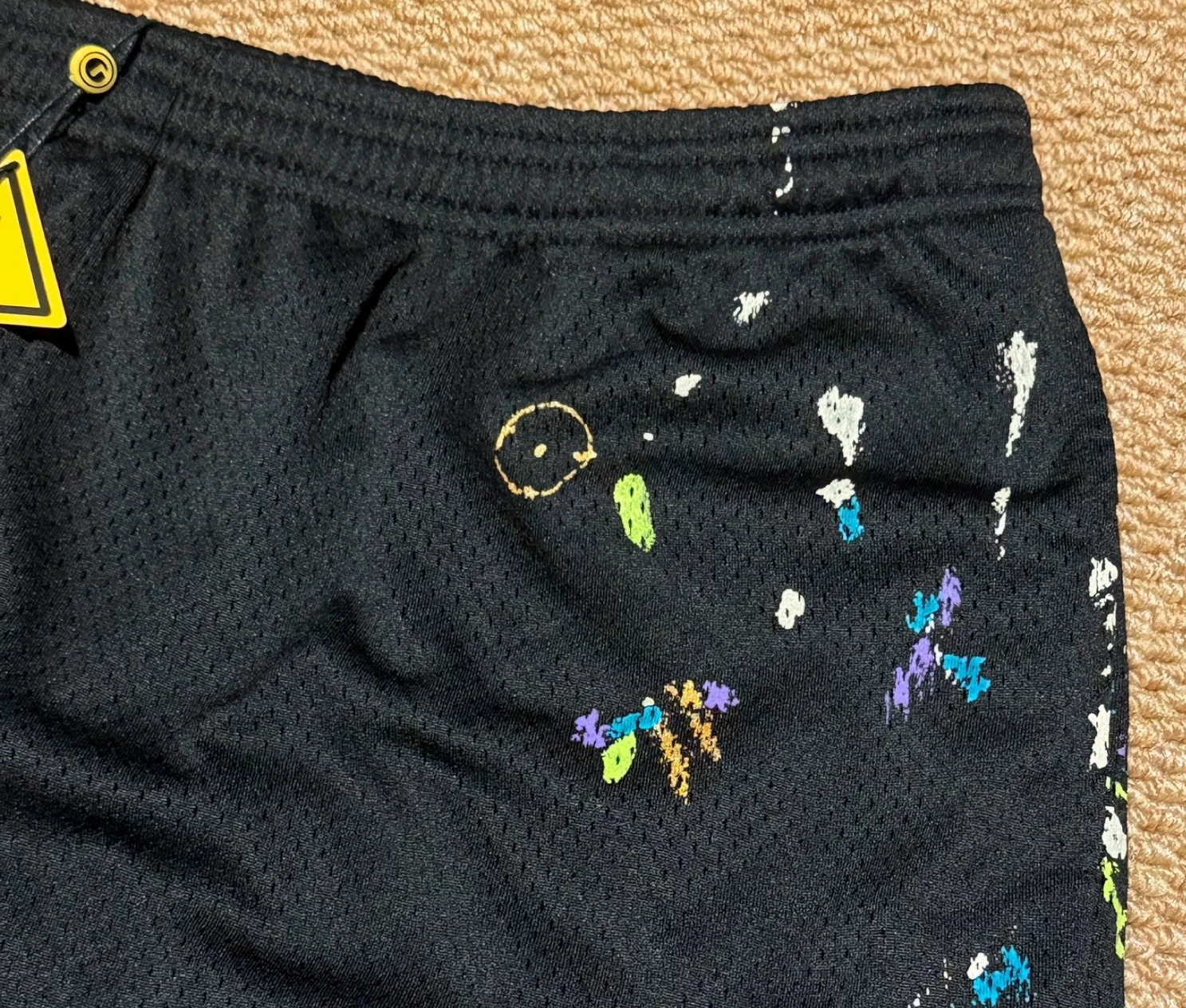 Gallery DEPT New mesh ink splashing graffiti printing shorts casual sports loose basketball five-point pants