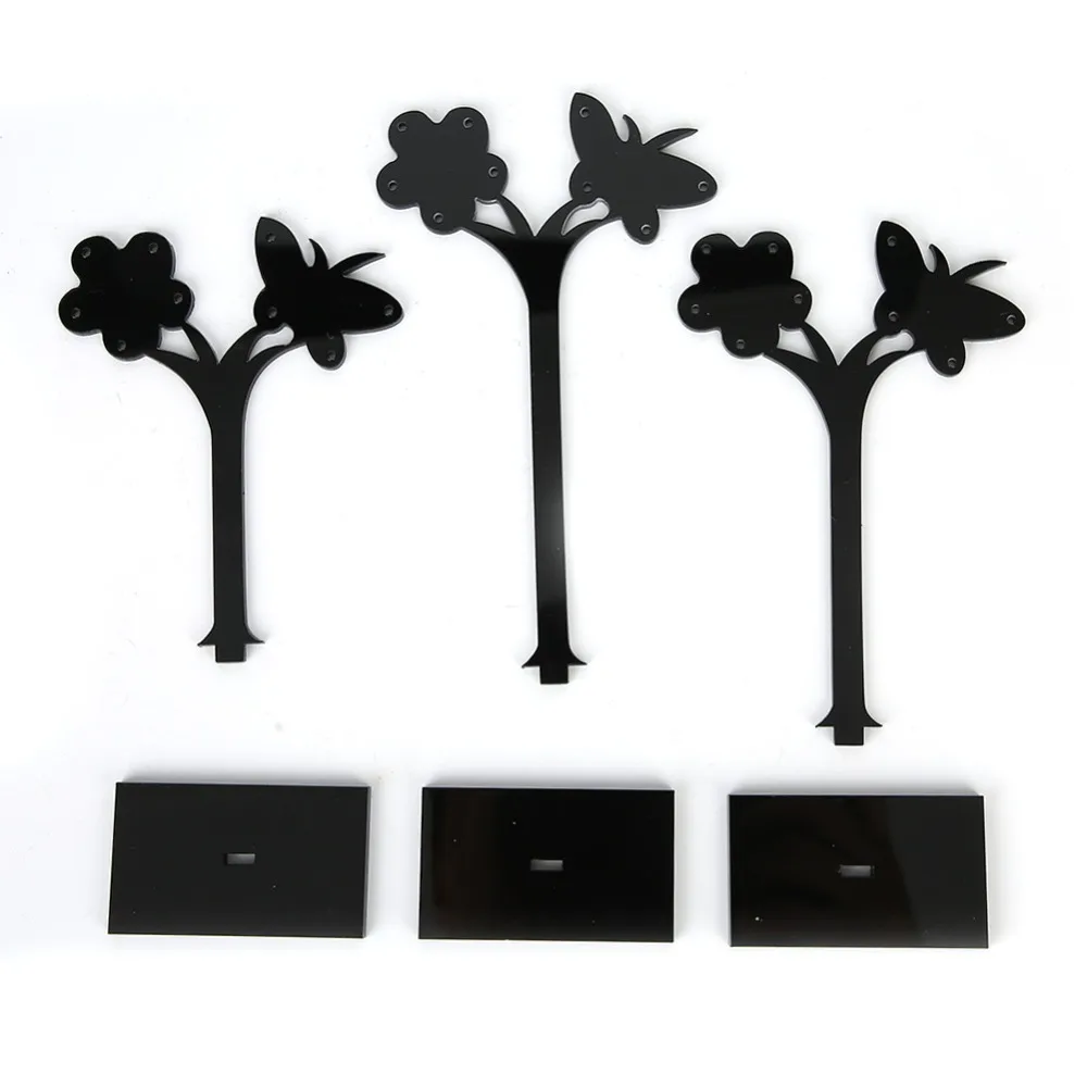 3pcs Acrylic Material Acrylic Earring Display Stand Black Color M Display Jewelry Display Stand Durable Construction