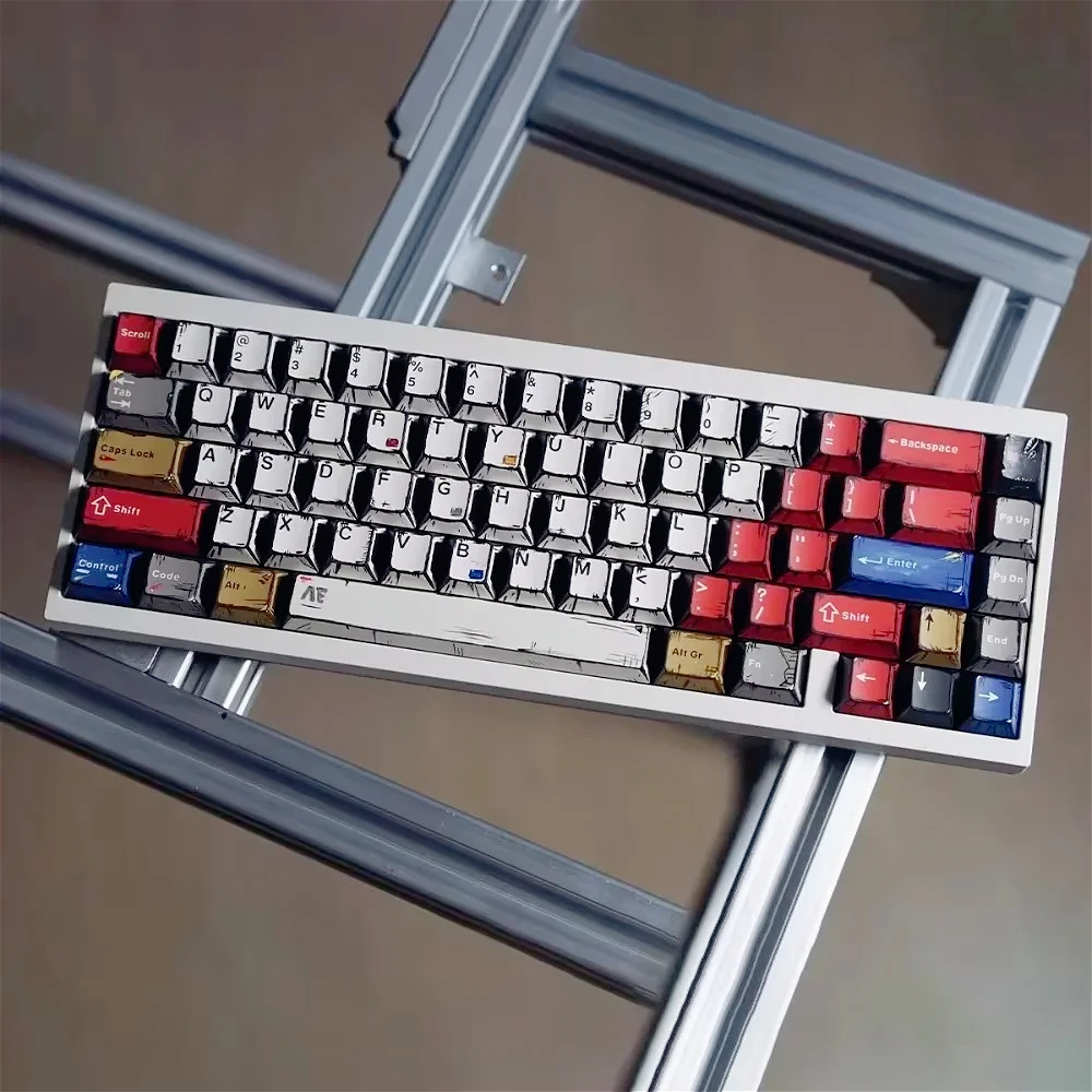 GEFENSI Classic Hundred Mixed Lights Comic Style Keycap Cherry PBT 130 Keys For MX Switch HI75 HI8 68 F99 Wooting Mechanical Key