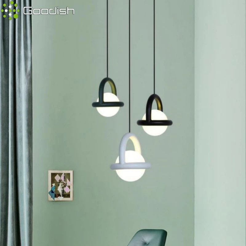 Modern Simplicity LED Pendant Lights Acrylic Eye Stone Art Creative Hot Bending Lamps for Living Room Home Decoration Chandelier