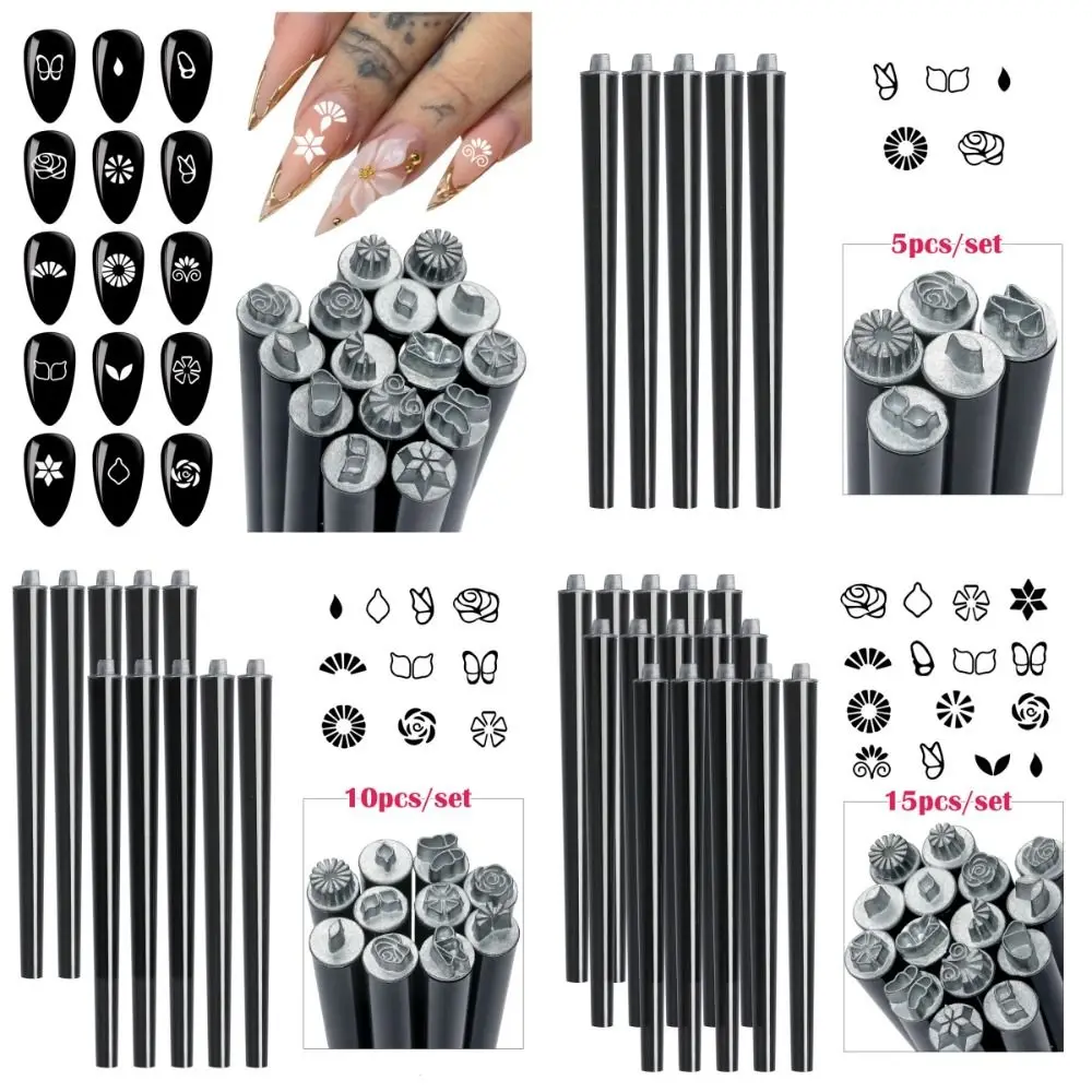 5/10/15Pcs Flower Butterfly Nail Art Stamp Pen Set Dotting Tools Easy DIY Graffiti Nails Stamping Stamper Silicone Nail Art Pen