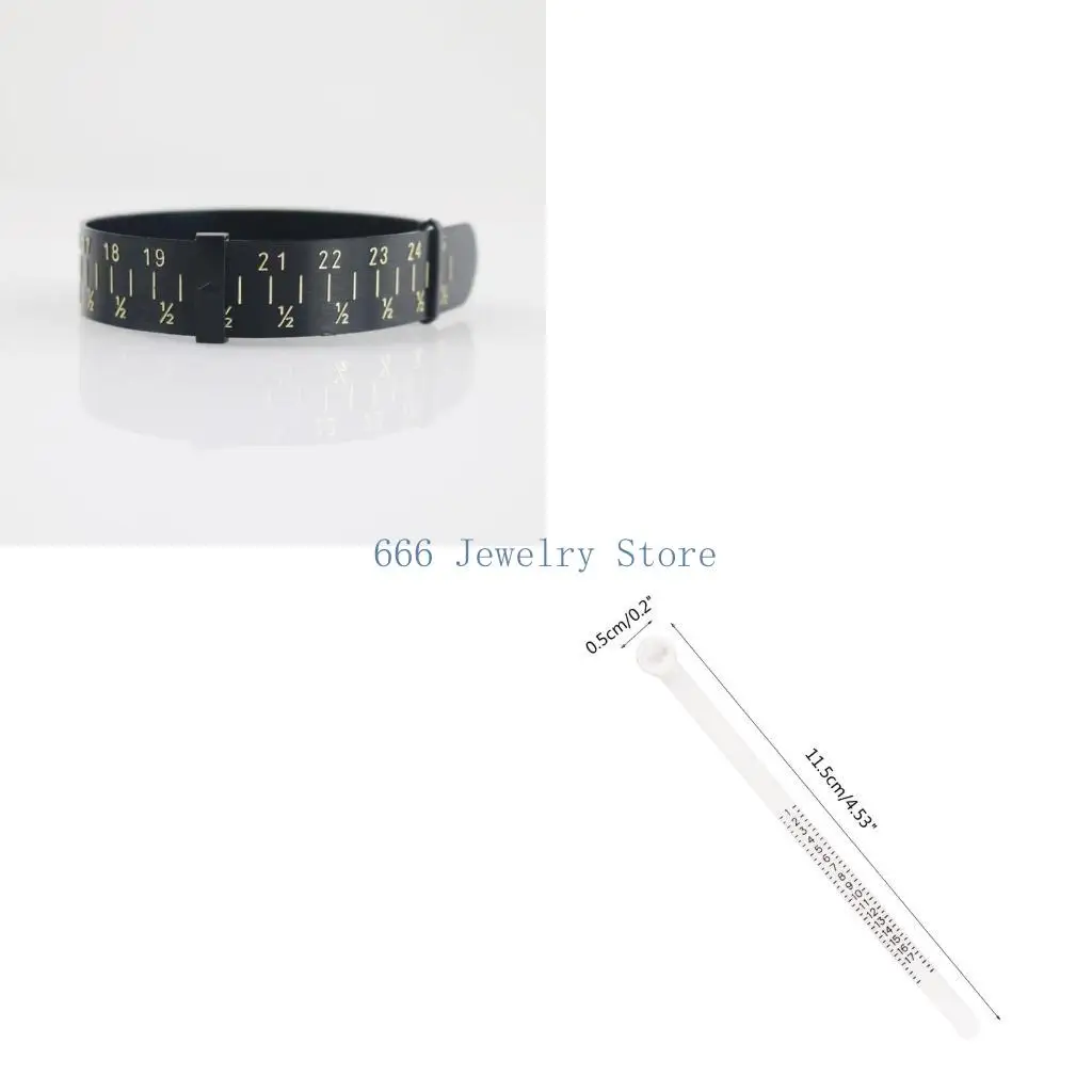 F2TD Ring Sizer Measuring Tool Plastic Finger Sizer Ring Gauge Measuring Tool Belt for Measuring Wedding Rings Proposal Rings