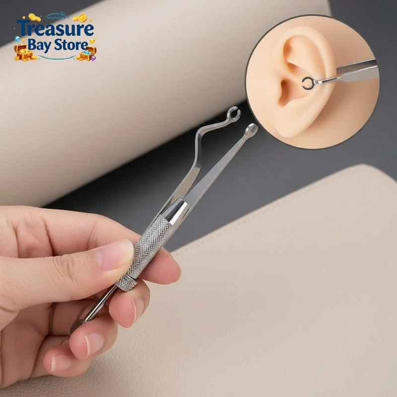 Stainless Steel Piercing Forceps Clamp Tool Lip Nail Earring Puncture Clip Open Close Ear Nose Septum Body Piercing Tool