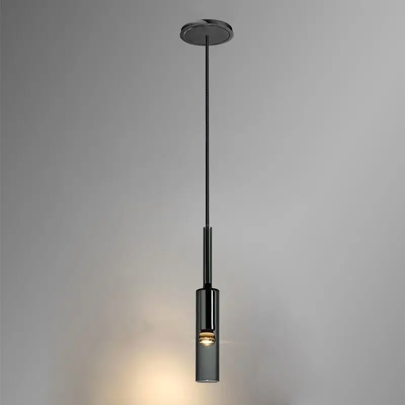 Modern luxury crystal bedroom pendant light minimalist and personalized creative bedroom headboard hanging line light