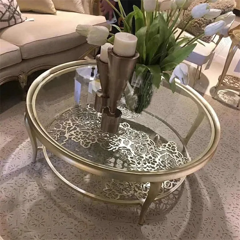 Classic Classy Living Room Coffee Tables Glass Round Modern Coffee Tables Designer Narrow Mesa De Centro Sala Furniture For Home